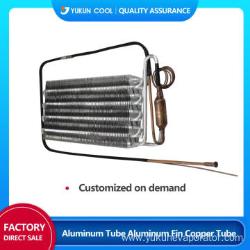 Copper tube finned evaporator for refrigeration condensing